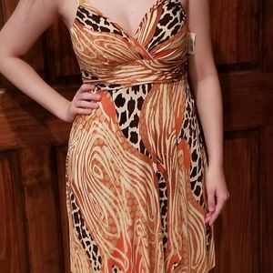 Occasion Animal print crossed bust dress